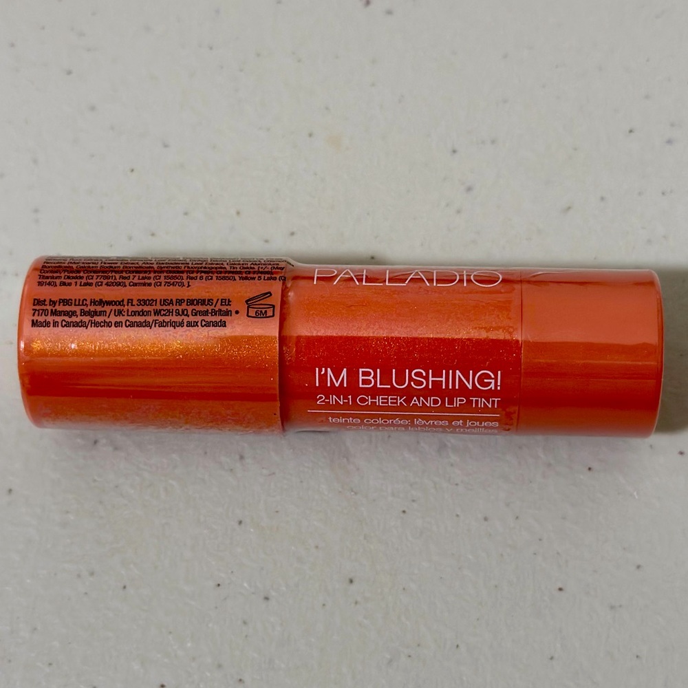 Palladio Cream Blush, I'm Blushing 2-in-1 Cheek and Lip Tint Peach
